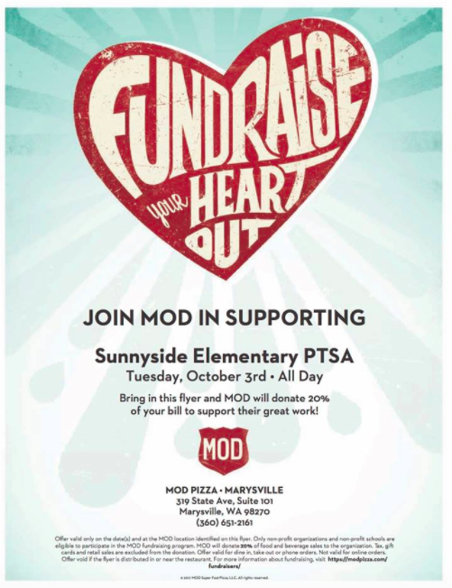 MOD pizza night Tuesday 10/3