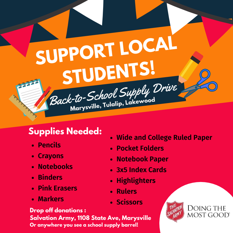 School Supply Drive Information and Sign Up Marysville School District 25