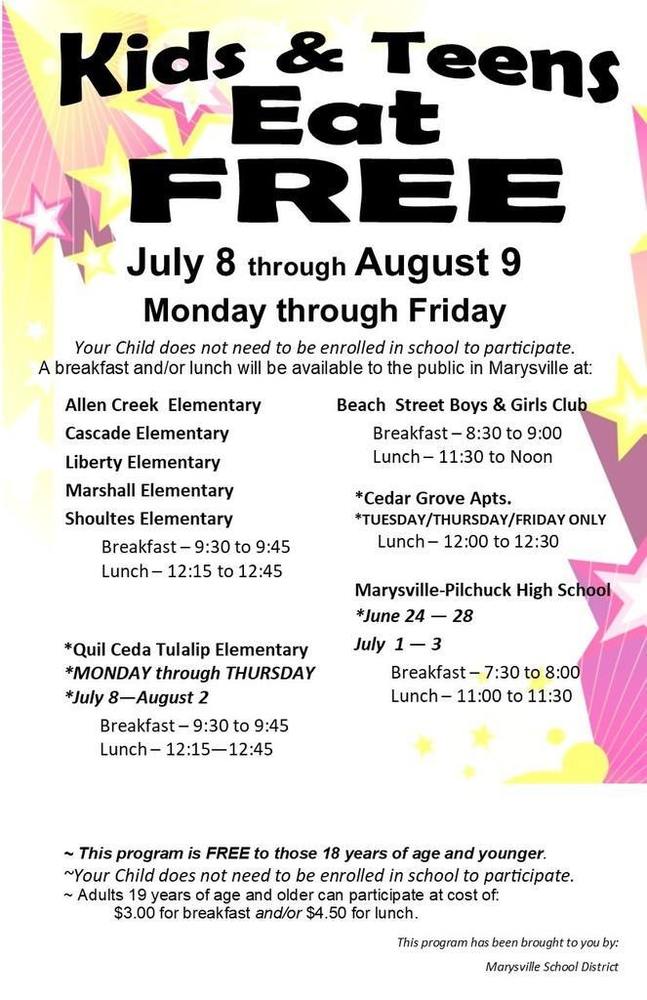 Kids and Teens Eat Free