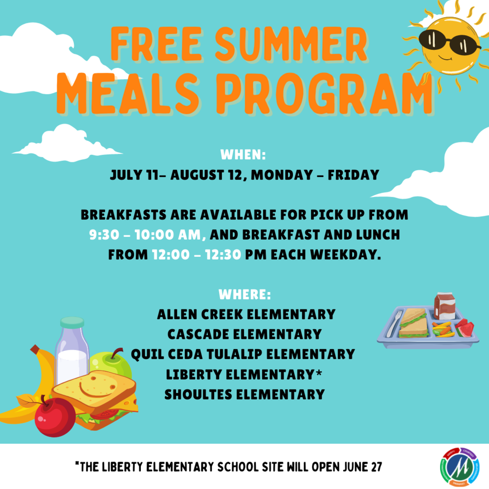 Free Summer Meals Program Shoultes Elementary School