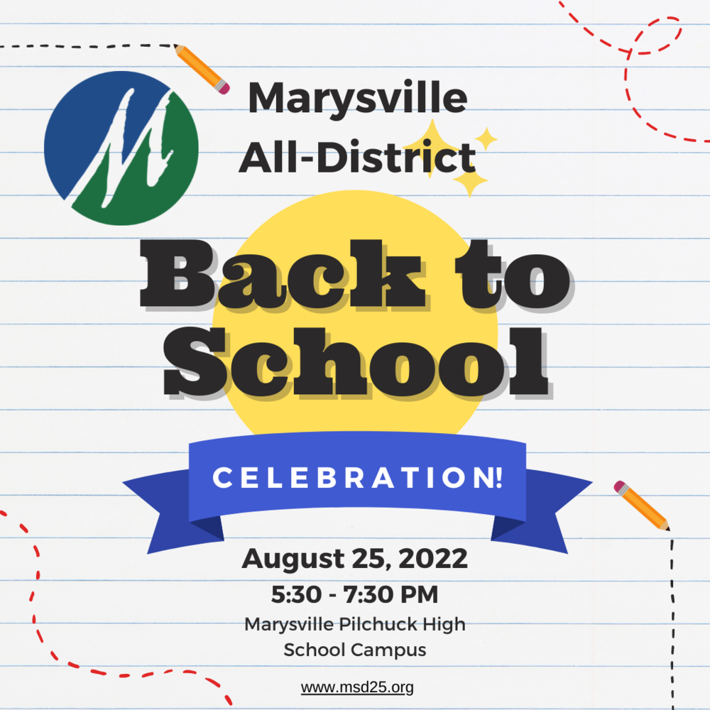 Back to School Celebration August 25! | Marysville School District 25