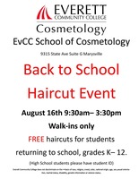 EvCC School of Cosmetology Back-to-School Haircut Event