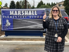 Marshall Elementary School sign installation