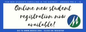 Online New Student Registration Now Available!