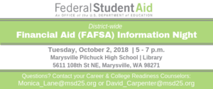 District wide Financial Aid (FAFSA) Information Night