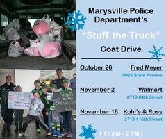 Marysville Police ask for community’s help to “Stuff the Truck” with new coats