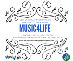 Music4Life Meeting, July 16, 6:30 pm
