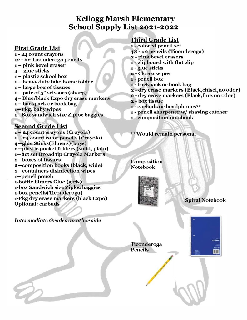 supply list 1-3, 21-22