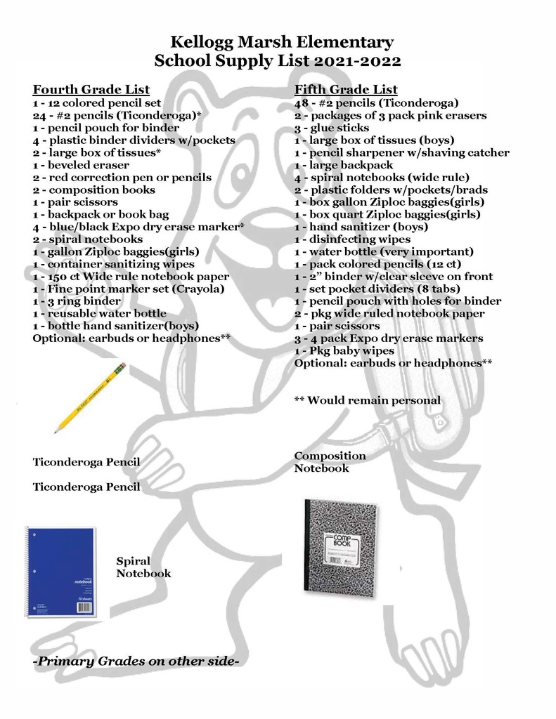 supply list 4-5, 21-22