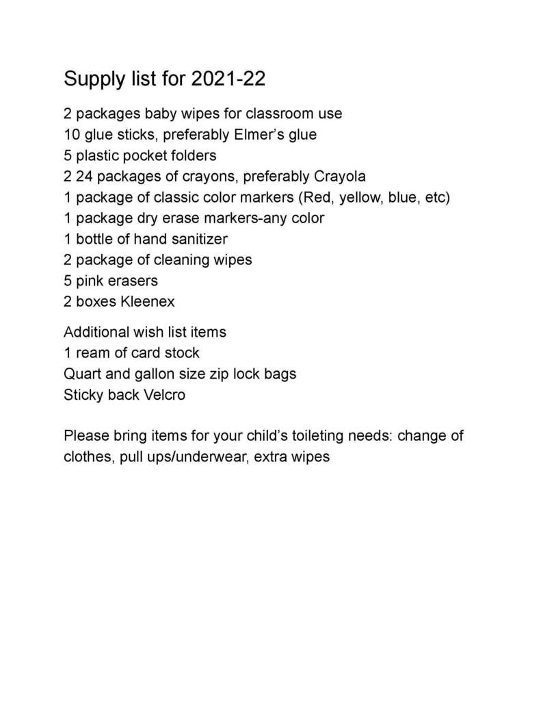 DLP supply list 21-22