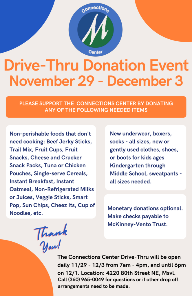 Connections Center Donation Drive